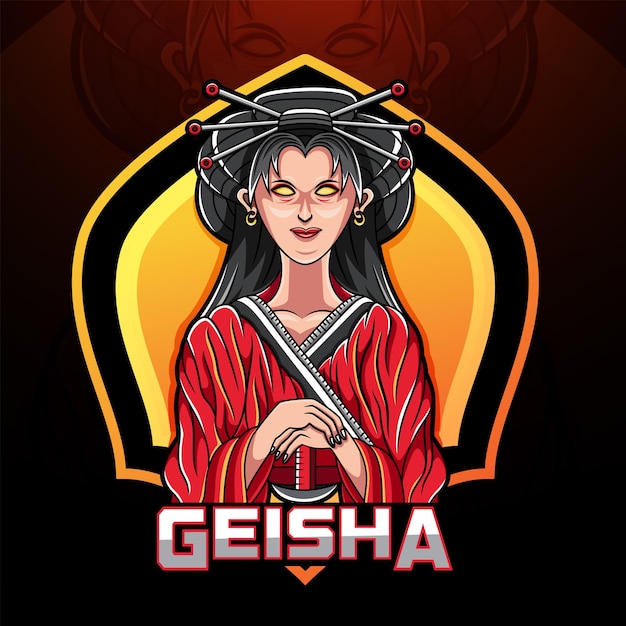 Geisha esport mascotte logo