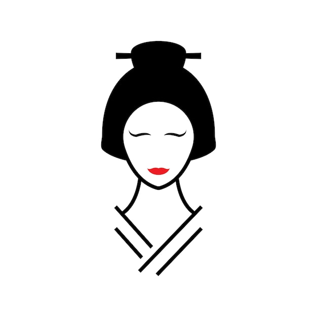 Geisha face vector