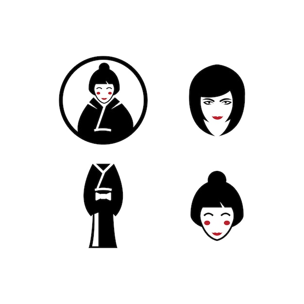 Geisha face vector