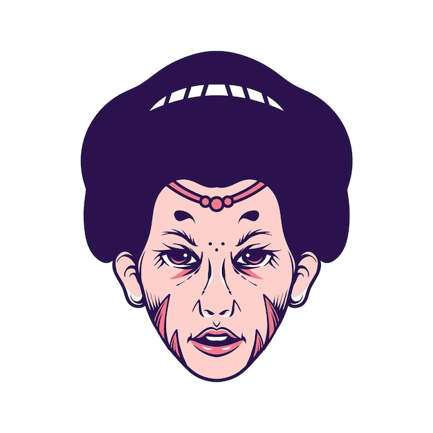 Vector geisha japan logo