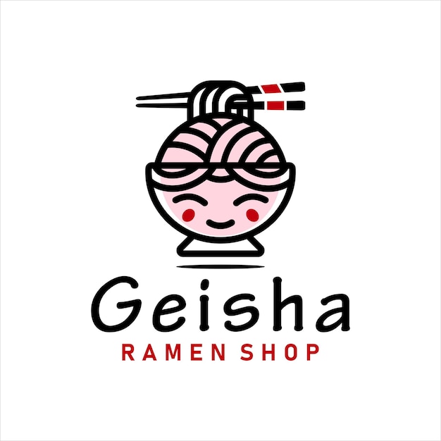 Geisha ramen bowl logo design inspiration.