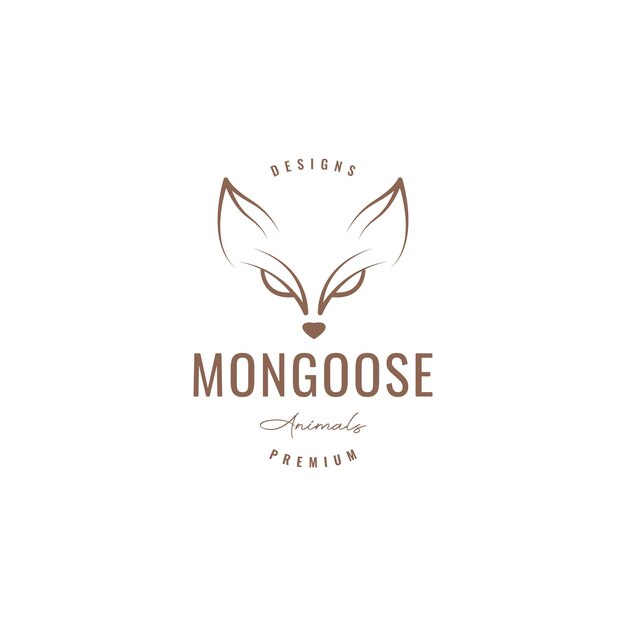 Geïsoleerd hoofd mangoest logo-ontwerp