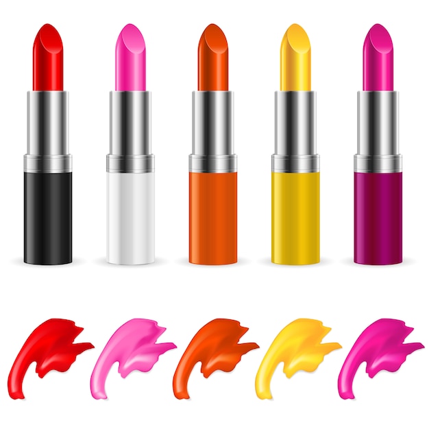 Vector geïsoleerd kleurrijke lippenstift