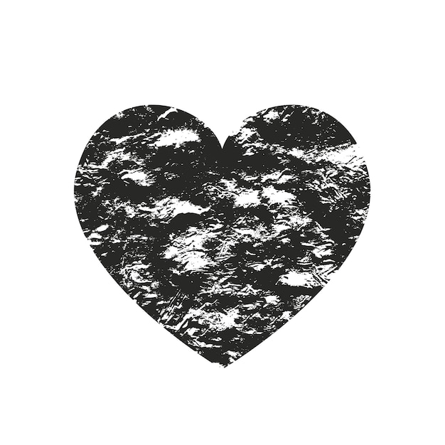 Geïsoleerd nood grunge hart met concrete textuur Element voor wenskaart Valentijnsdag bruiloft Creatief concept