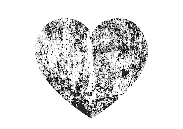 Geïsoleerd nood grunge hart met concrete textuur Element voor wenskaart Valentijnsdag bruiloft Creatief concept