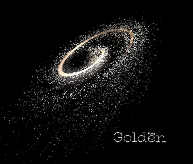 Geïsoleerd ontwerpcomponent met glanzende spiraalvormige gouden boog