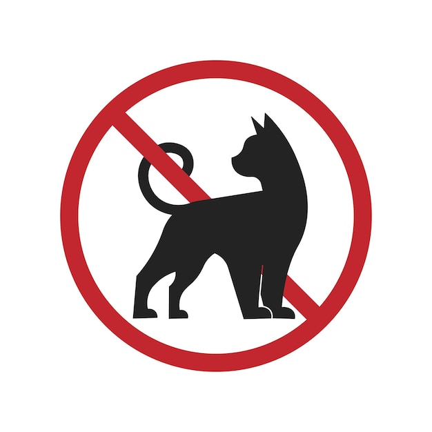 Geïsoleerd pictogram teken van huisdieren niet toegestaan geen huisdieren toegestaan dier niet binnenkomen teken