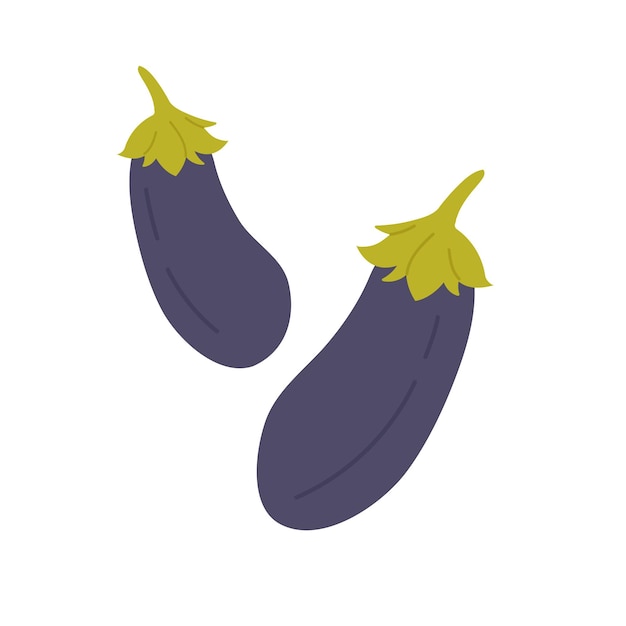 Vector geïsoleerde aubergine groenten