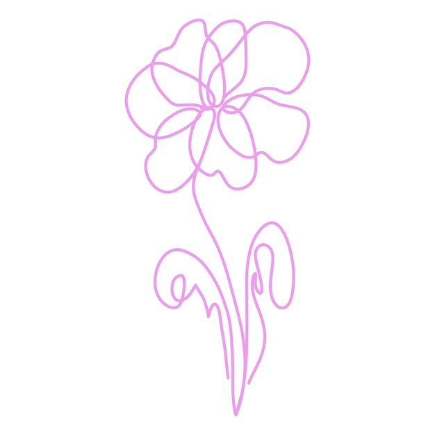 Geïsoleerde bloem lijn kunst doodle vectorillustratie Mooie bloemen botanische decoratie