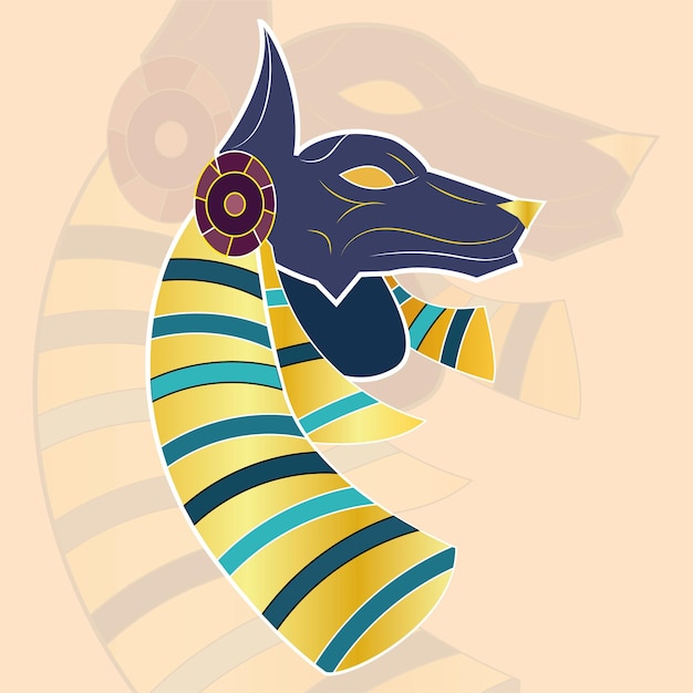 Geïsoleerde gekleurde anubis oude egypte icoon Vector