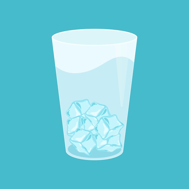 Geïsoleerde glas ijswater vector illustratie grafische pictogrammen