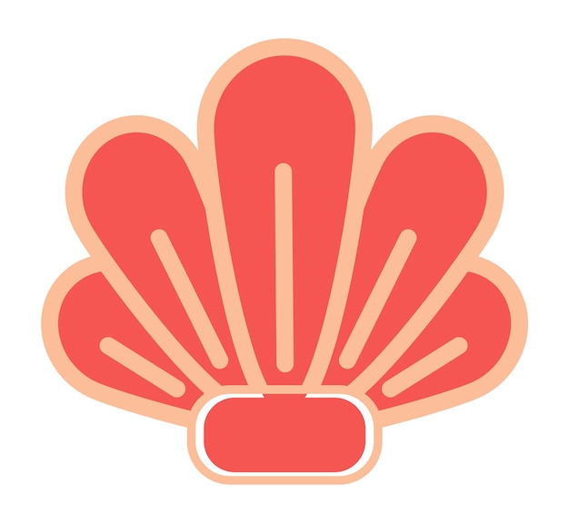 Geïsoleerde icoon van roze zeeschelp zeeschepsel marien leven icoon voor logo of website app onderwater dier Eenvoudige cartoon vector icoon van zee-organisme of exotische mossel Weekdier met roze golvende schelp