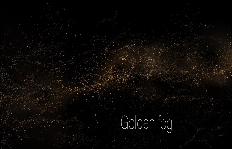 Geïsoleerde illustratie van gouden schaduw golvende tinsel mist ontwerpcomponent