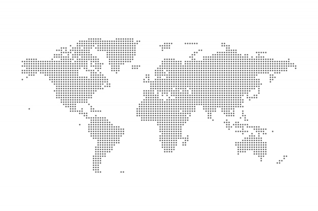 Geïsoleerde illustratie van Gray Political World Map Vector