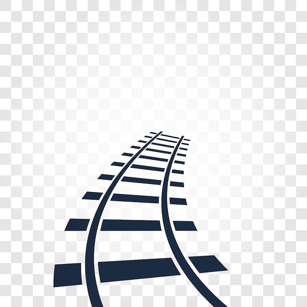 Vector geïsoleerde rails spoorweg bovenaanzicht ladder elementen vector illustraties op geruite verloop achtergrond