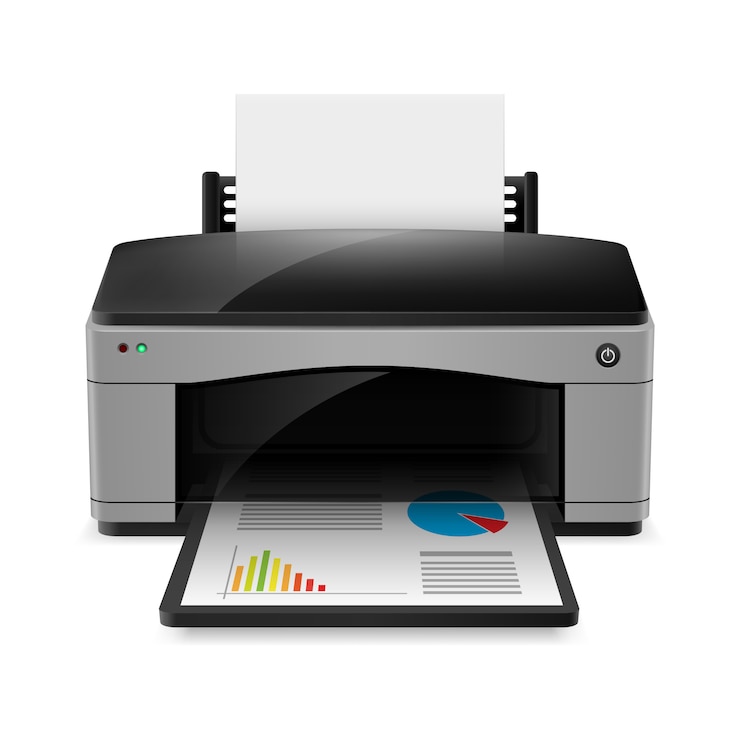 Vector geïsoleerde realistische printer