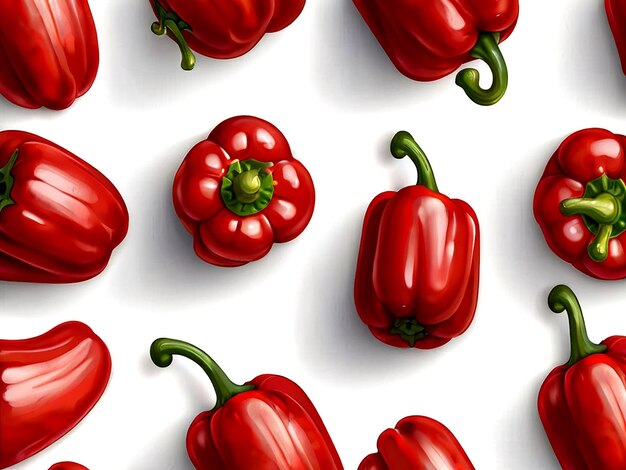 geïsoleerde rode capsicum sticker op witte achtergrond vector