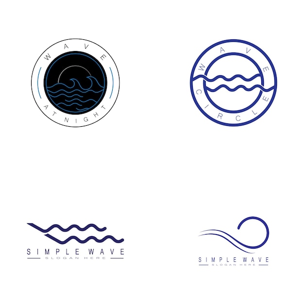 Geïsoleerde ronde vorm logo Blauwe kleur logo Stromend water afbeelding Zee oceaan rivier oppervlak