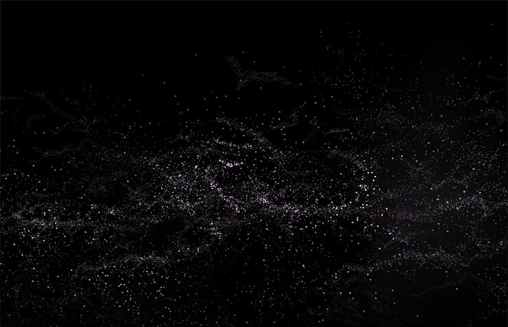 Geïsoleerde samenstelling van lichtkleurige golvende glitter op zwarte achtergrond