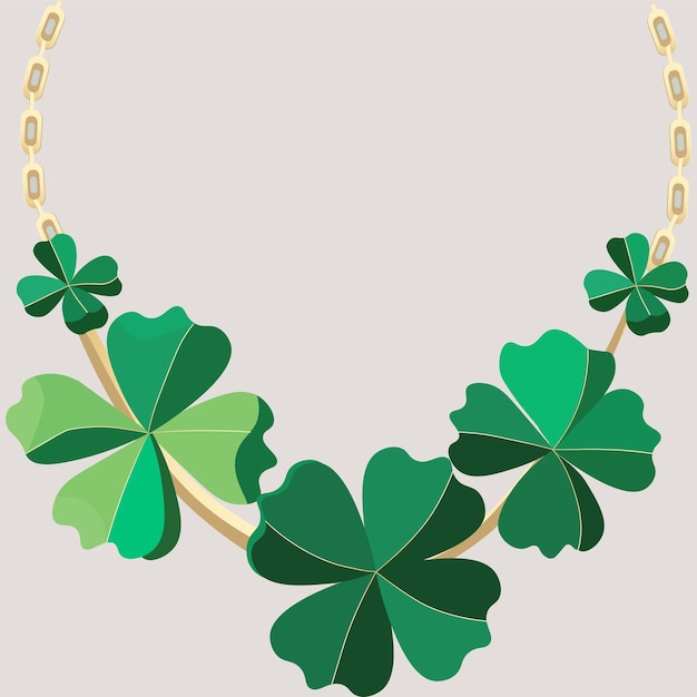 Geïsoleerde shamrock halsband op grijze achtergrond voor st patricks day concept