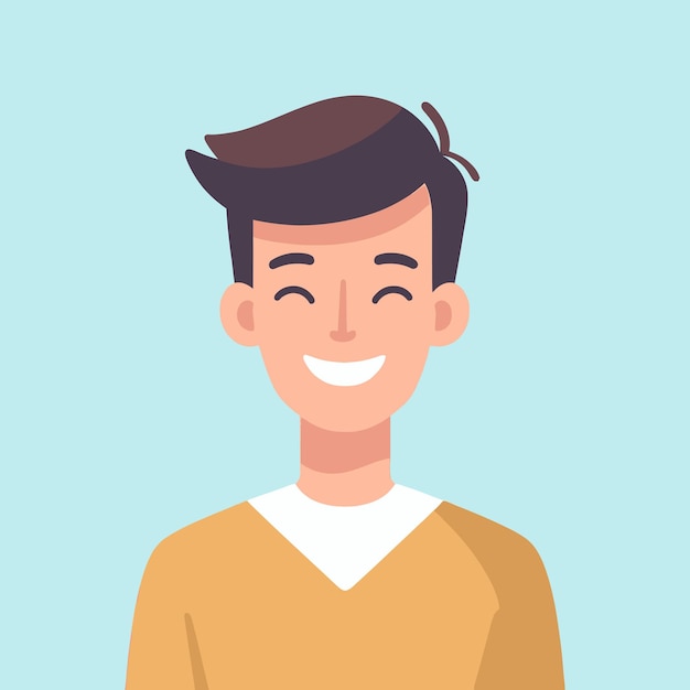 geïsoleerde Smiling Young Man Avatar vaste vector Illustratie