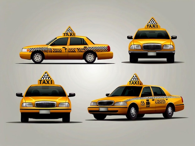 geïsoleerde Taxi car service set vector