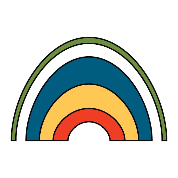 Geïsoleerde vector illustratie regenboog. Boho-stijl