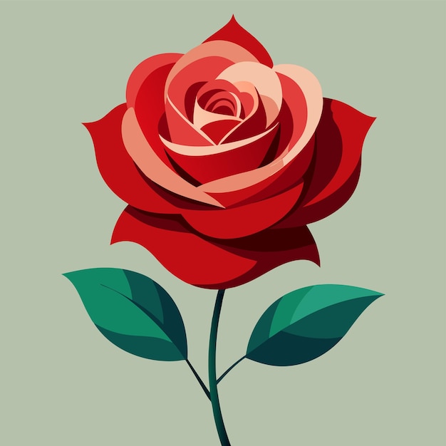 Geïsoleerde vector rozenbloem op een witte achtergrond