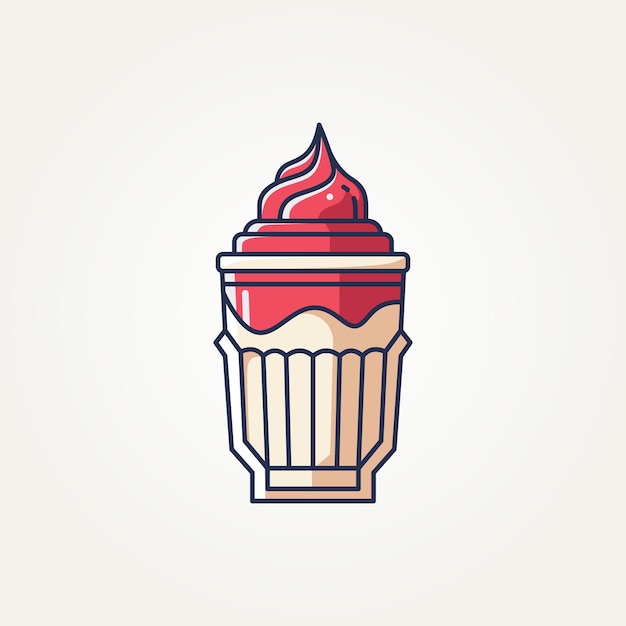 geïsoleerde verse milkshake platte pictogram logo sjabloon vector illustratie ontwerp