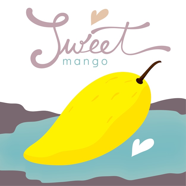 Vector geïsoleerde zoete rijpe mango