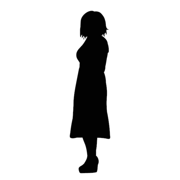 Geïsoleerde zwarte silhouet vrouw girl