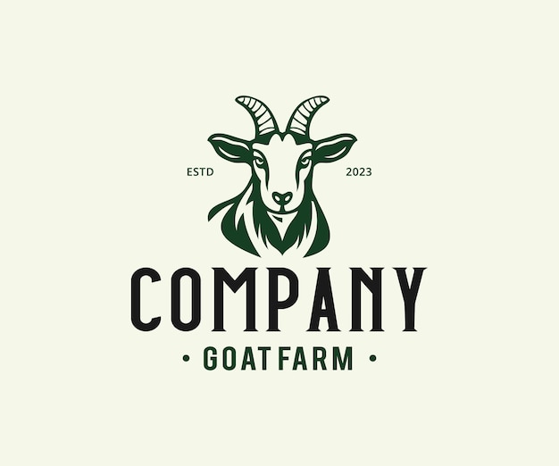 Vector geit boerderij logo ontwerp vector