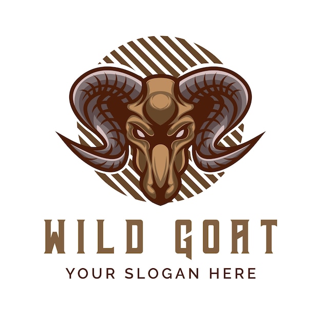 Geit Wild logo ontwerp vector sjabloon illustratie