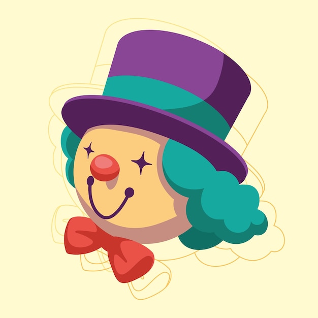 Gek clown emoticon gezicht