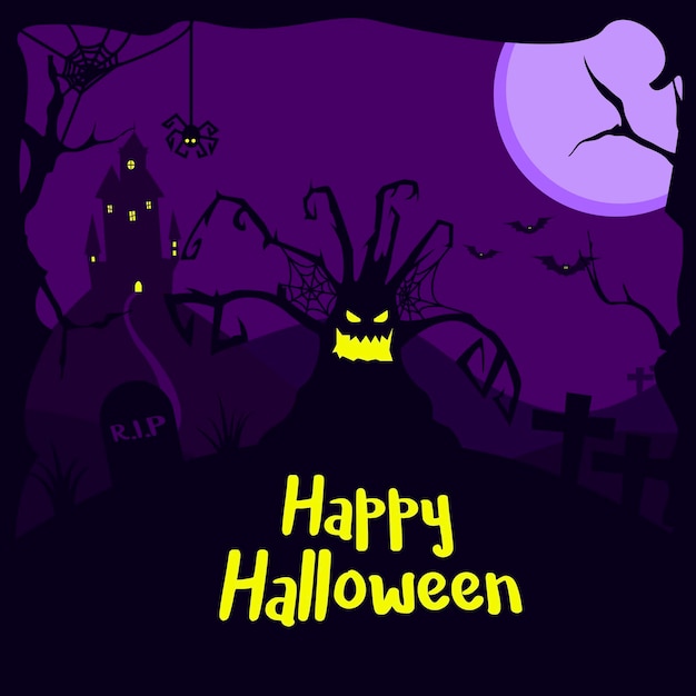 Gek plezier en griezelige illustratie Happy Halloween