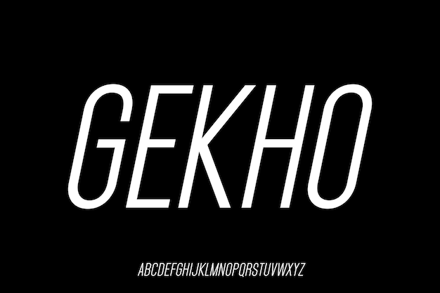 Gekho font uppercase thin high luxury