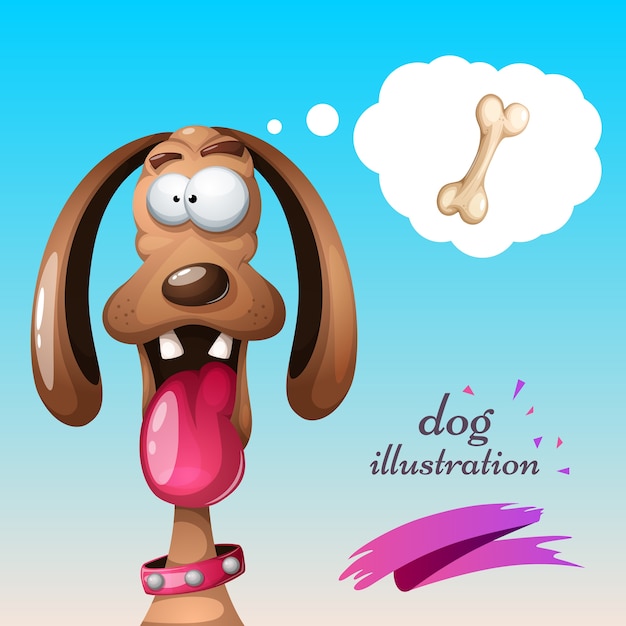 Vector gekke hond illustratie.