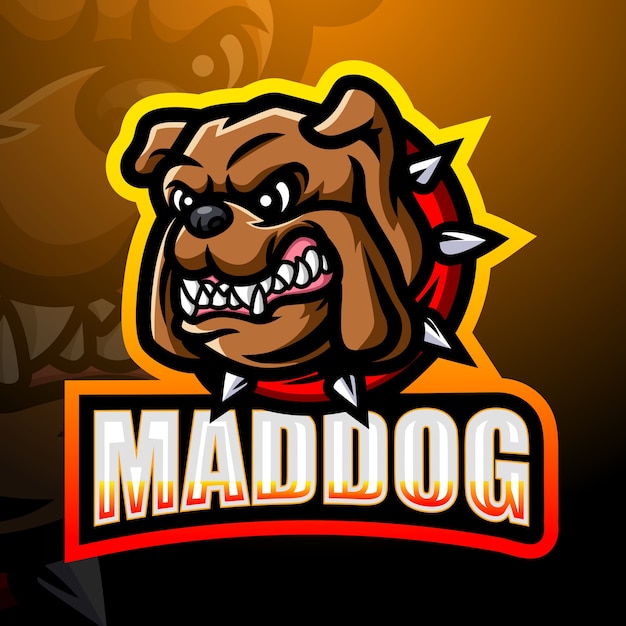 Gekke hond mascotte esport illustratie