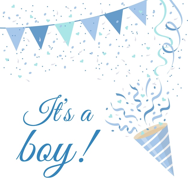 Vector gekleurde confetti voor gender reveal party