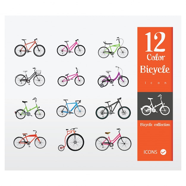 Gekleurde fietsen collectie