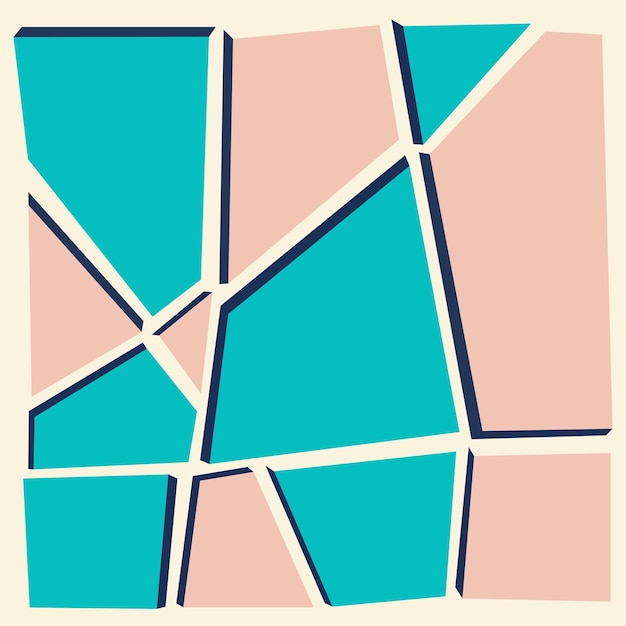 Vector gekleurde geometrische mozaïekachtergrond abstracte blauwe en roze figuur voor decoratief ontwerptrendy papierkunst voor behangomslag poster print brochurebanner vector