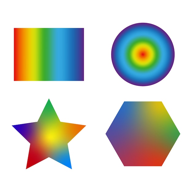 Gekleurde geometrische vormen. Holografische figuren. Vector illustratie. EPS 10.