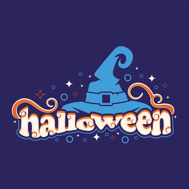 Gekleurde Happy halloween belettering achtergrond vectorillustratie