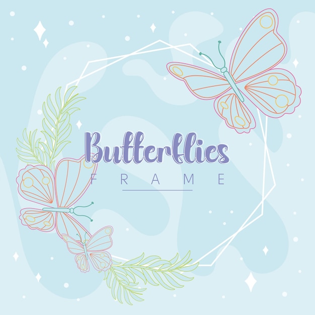 Gekleurde poster van vlinders behang decoratie vector illustratie