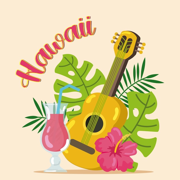 Gekleurde tropische hawaii-achtergrond Vectorillustratie