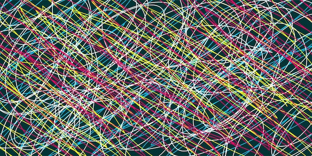 Gekleurde verwarde patroon Abstracte chaotische textuur achtergrond met lijnen en golven Kunstcreatie