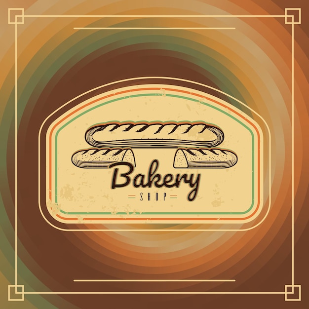 Vector gekleurde vintage bakkerij illustratie brood hand getrokken schets vector