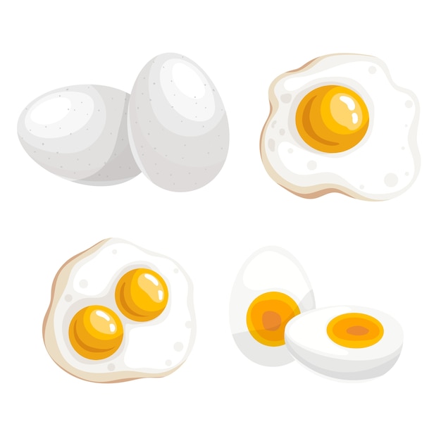 Gekookte eieren en gebakken eieren
