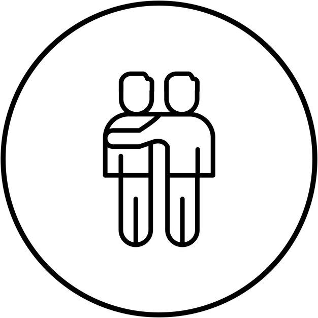 Gekoppelde wapens vector icoon Kan worden gebruikt voor Vriendschap iconset