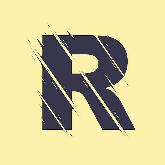 Gekrabbelde letter R